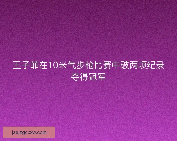 王子菲在10米气步枪比赛中破两项纪录夺得冠军