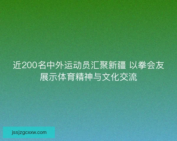 近200名中外运动员汇聚新疆 以拳会友展示体育精神与文化交流