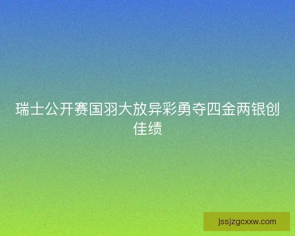 瑞士公开赛国羽大放异彩勇夺四金两银创佳绩 瑞士公开赛国羽大放异彩勇夺四金两银创佳绩